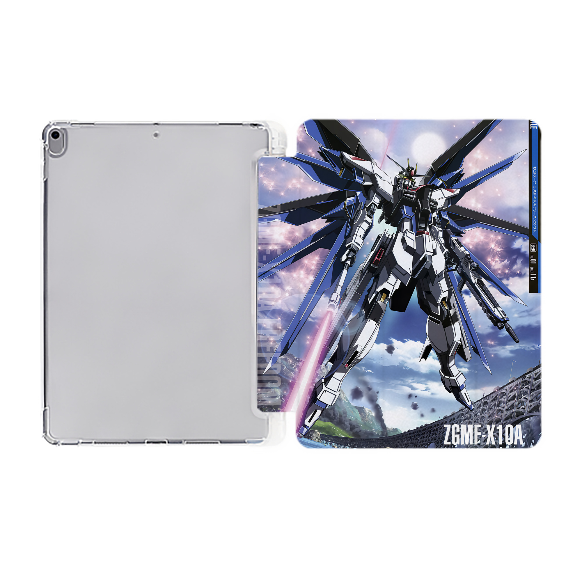 （画像用） 機動戦士ガンダム Mobile Suit Gundam IPad ケース ペン収納付き 三つ折りスタンド PUレザー×シリコン 対応機種9.5/10.5/10.9インチ